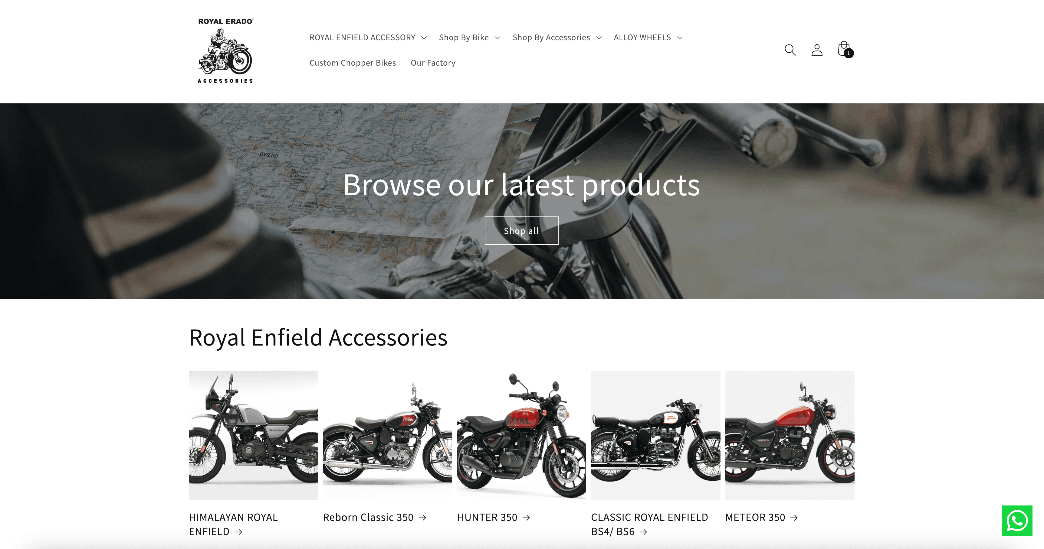 Royalerado motorcycle accessories storefront