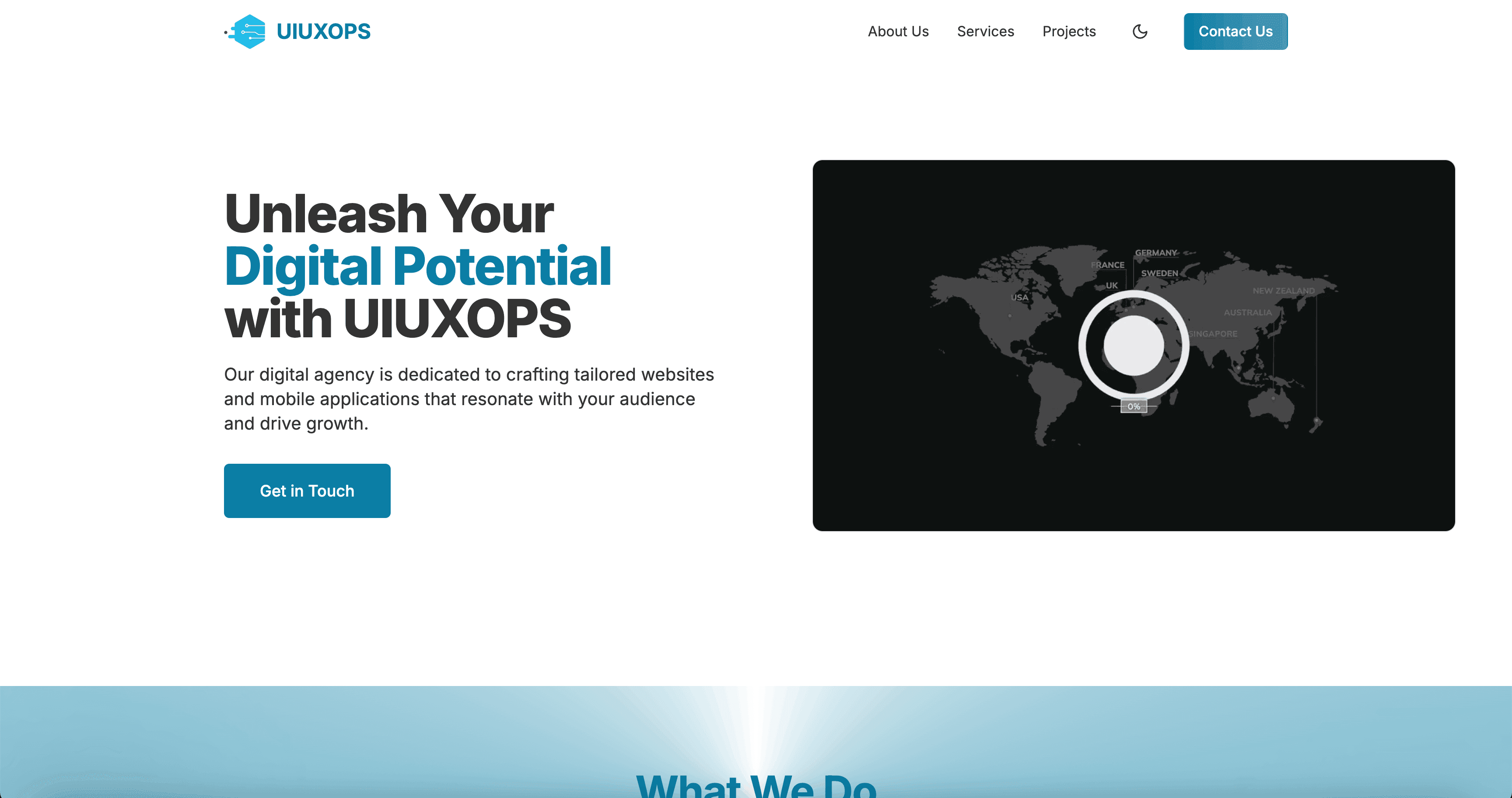 UIUXOPS agency website homepage